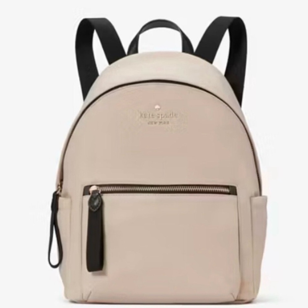Kate Spade Cream Backpack with Black Straps
